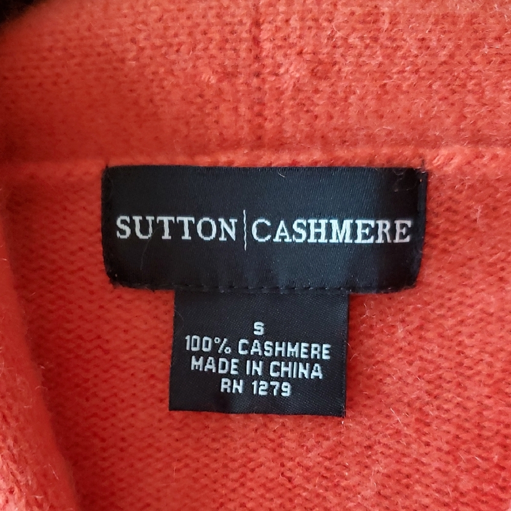 Sutton Cashmere Orange Cardigan - Picture 2 of 5